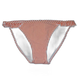 Aerie Medium Orange Striped Ruffled Bikini bottom
